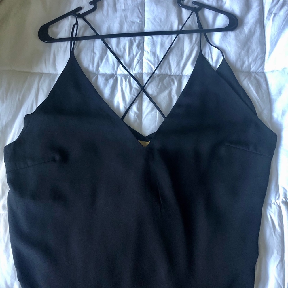 Black Low Cut Crossback H&M Top